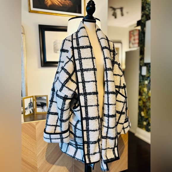 HANDMADE 🧵Plaid Sherpa Oversized Coat XL - Picture 5 of 12